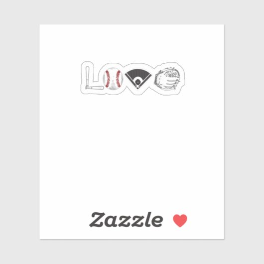 Ik hou van honkbal grappige honkbal... amp softbal sticker (Vel)