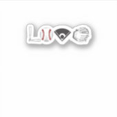 Ik hou van honkbal grappige honkbal... amp softbal sticker (Voorkant)