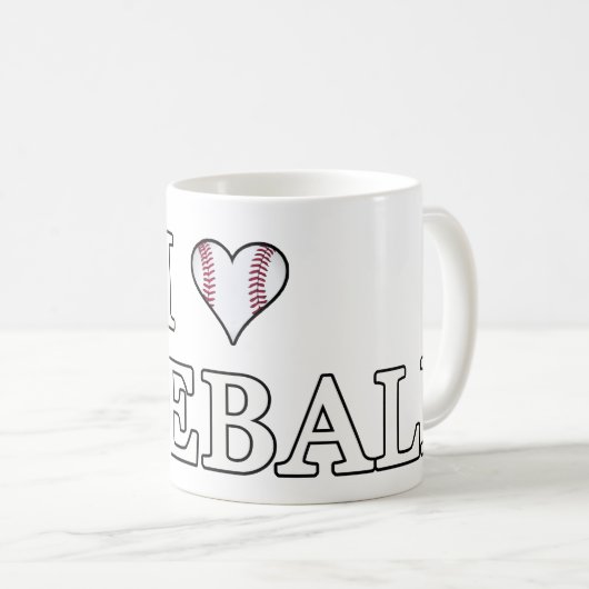 Ik hou van honkbal koffiemok (Voorkant rechts)