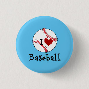 Ik hou van honkbal ronde button 3,2 cm