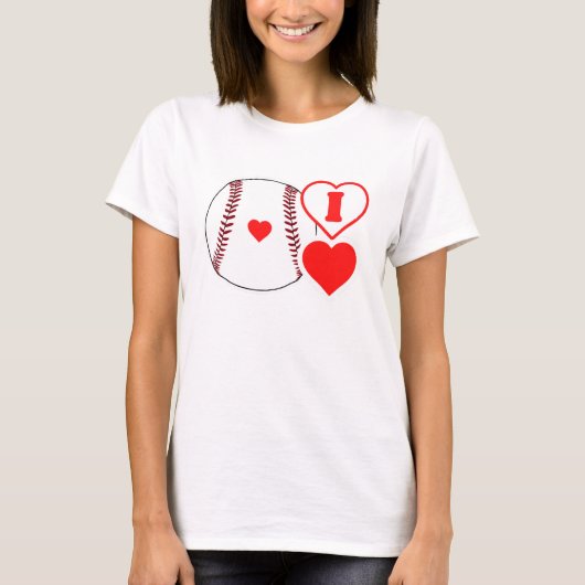 Ik hou van honkbal! t-shirt (Voorkant)