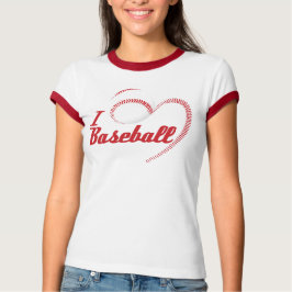 Ik hou van honkbalhart t-shirt