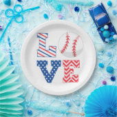 Ik hou van honkbalsporten papieren bordje (Feest)