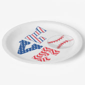 Ik hou van honkbalsporten papieren bordje (Gekanteld)