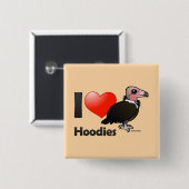 Ik hou van Hoodies Vierkante Button 5,1 Cm (Voorkant /achterkant)