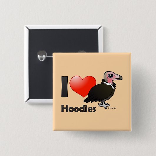 Ik hou van Hoodies Vierkante Button 5,1 Cm (Voorkant /achterkant)