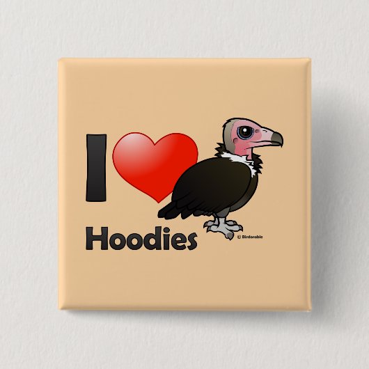 Ik hou van Hoodies Vierkante Button 5,1 Cm (Voorkant)
