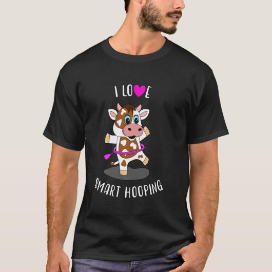 Ik hou van Hooping Cow Slimme Hula Hooping Hoepel T-shirt (Voorkant)