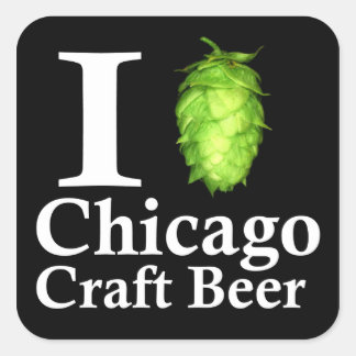 Ik hou van (hop) Chicago Craft Beer Vierkante Sticker