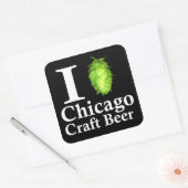 Ik hou van (hop) Chicago Craft Beer Vierkante Sticker (Envelop)