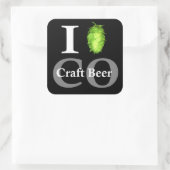 Ik hou van (hop) Colorado ambachtelijk bier! Vierkante Sticker (Tas)