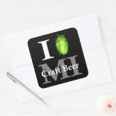 Ik hou van (hop) Michigan ambachtelijk bier! Vierkante Sticker (Envelop)