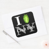 Ik hou van (hop) NY ambachtelijk bier! Vierkante Sticker (Envelop)