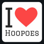 Ik hou van hoppen vierkante sticker<br><div class="desc">Ik hou van hoop,  voor dierenrijk liefhebbers</div>