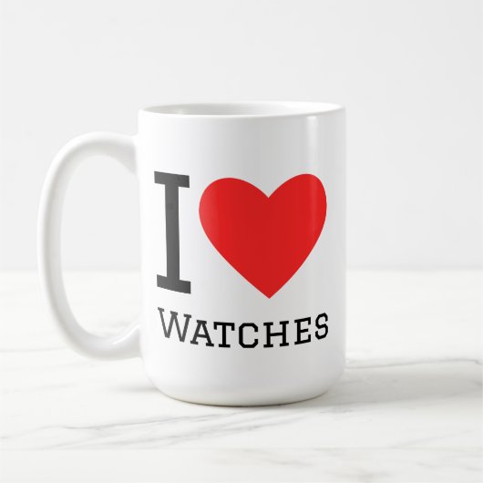 Ik hou van horloges koffiemok (Links)