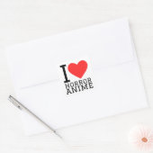 Ik hou van horror anime vierkante sticker (Envelop)