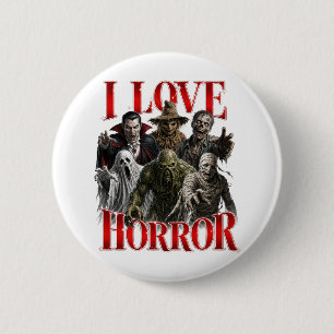 Ik hou van horror ronde button 5,7 cm