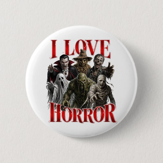 Ik hou van horror ronde button 5,7 cm (Voorkant)