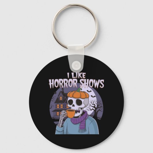 Ik hou van horror Shows spooky grafisch ontwerp Sleutelhanger (Voorkant)