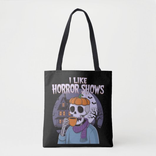 Ik hou van horror Shows spooky grafisch ontwerp Tote Bag (Voorkant)