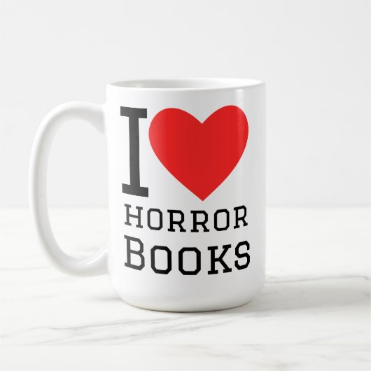 Ik hou van horrorboeken koffiemok (Links)
