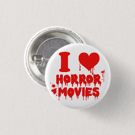 Ik hou van horrorfilms Bloody Halloween Ronde Button 3,2 Cm