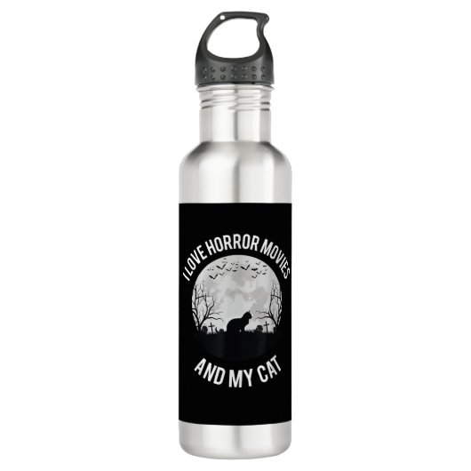 Ik hou van horrorfilms en mijn kat waterfles  (Voorkant)