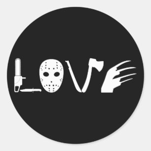 Ik hou van horrorfilms enge film ronde sticker