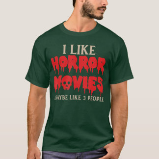 Ik hou van horrorfilms Halloween retro T-shirt