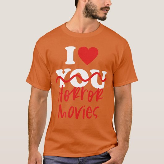 Ik hou van horrorfilms retro t-shirt (Voorkant)