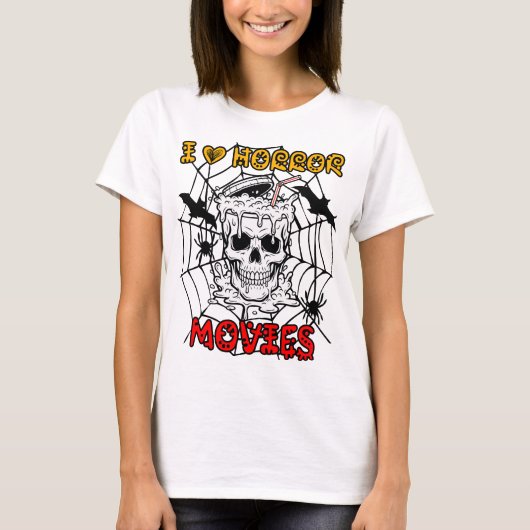 IK HOU VAN HORRORFILMS T-SHIRT (Voorkant)