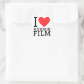Ik hou van horrorfilms vierkante sticker (Tas)