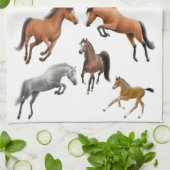 Ik hou van Horses Kitchen Towel Theedoek (Gevouwen)