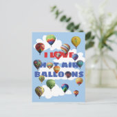 Ik hou van hot air ballonnen met meerdere kleuren  briefkaart (Staand voorkant)