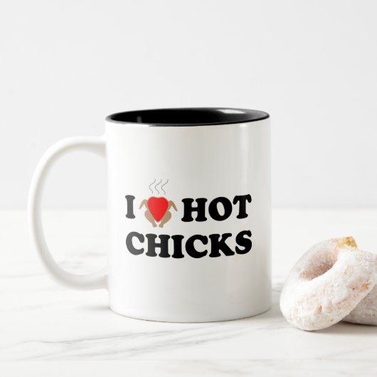 Ik hou van hot Chicken | Office Humor Coffee Mok (Met donut)