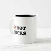 Ik hou van hot Chicken | Office Humor Coffee Mok (Voorkant links)