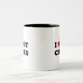 Ik hou van hot Chicken | Office Humor Coffee Mok (Center)