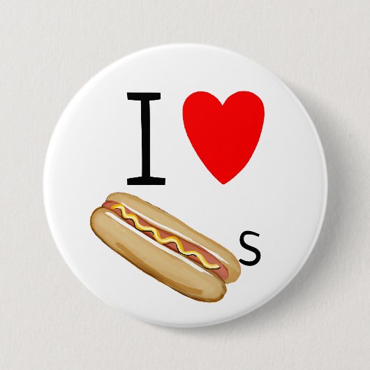 Ik hou van Hot Dogs Ronde Button 7,6 Cm (Voorkant)