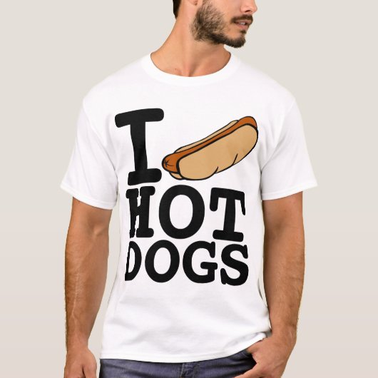 IK HOU VAN HOT DOGS T-SHIRT (Voorkant)