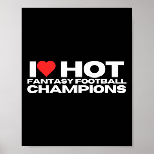 Ik hou van Hot Fantasy Football Champions Mom Wife Poster