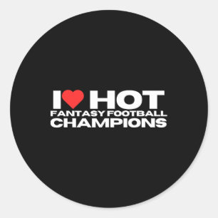 Ik hou van Hot Fantasy Football Champions Mom Wife Ronde Sticker