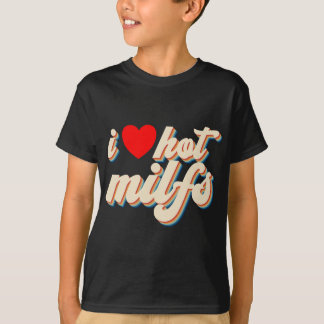 Ik hou van Hot MILFS Red Heart Retro Hot Ma Ik hou T-shirt