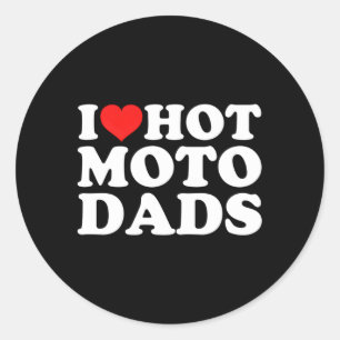 Ik hou van Hot Moto Dads Ronde Sticker