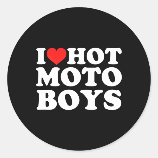 Ik hou van Hot Moto Ronde Sticker (Voorkant)