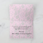 Ik hou van Hot Pink/Black Lace Feestdagen Kaart (Binnen)