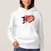 Ik hou van hotdogs dameshoodie hoodie (Voorkant)