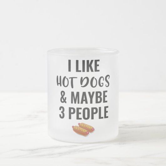 Ik hou van hotdogs en misschien 3 mensen matglas koffiemok (Center)
