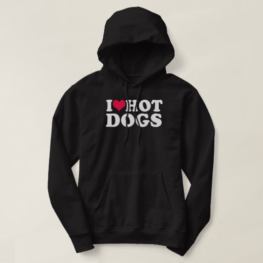 Ik hou van hotdogs hoodie (Design voorkant)