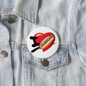 Ik Hou Van Hotdogs Knop Ronde Button 7,6 Cm (In situ)