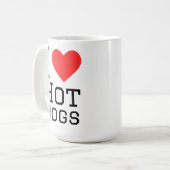 Ik hou van hotdogs koffiemok (Voorkant links)